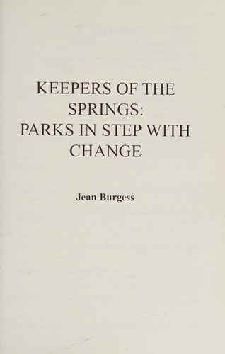 Keepers of the springs