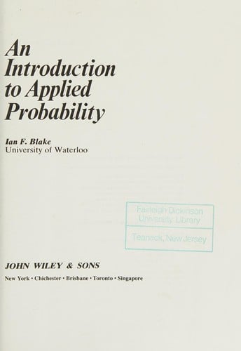 An introduction to applied probability