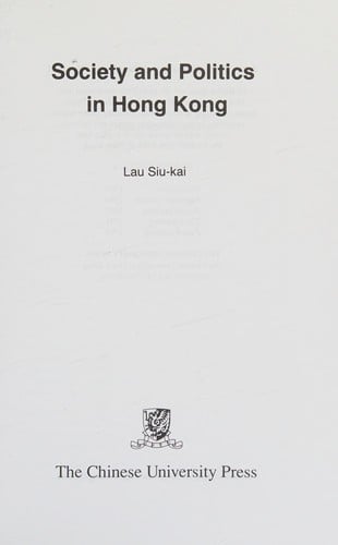 Society and politics in Hong Kong