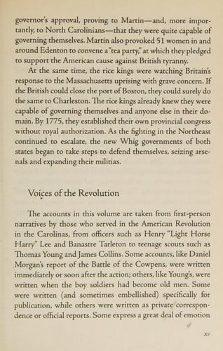 Voices of the American Revolution in the Carolinas