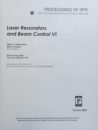 Laser resonators and beam control VI