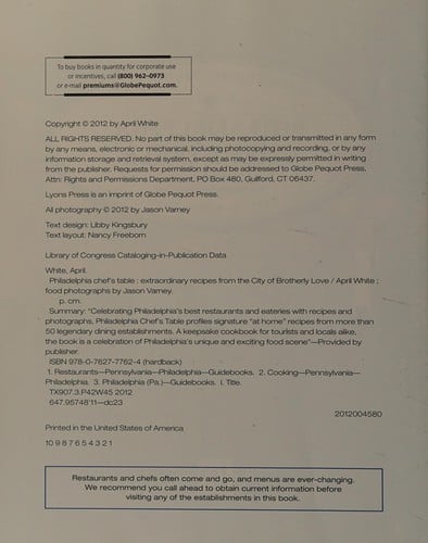 Philadelphia chef's table