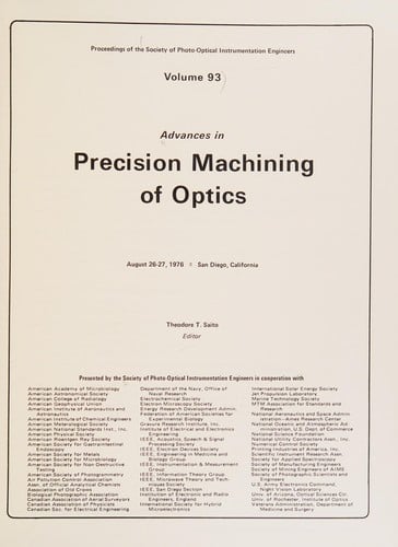Advances in precision machining of optics