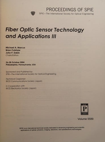 Fiber optic sensor technology and applications III