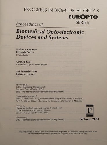 Proceedings of biomedical optoelectronic devices and systems