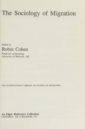 The sociology of migration