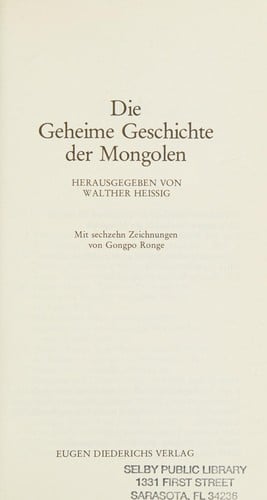 Die Geheime Geschichte der Mongolen