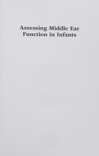 Assessing middle ear function in infants