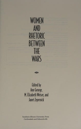 Women and rhetoric between the wars