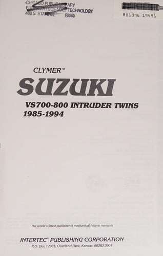 Clymer Suzuki VS700-800 Intruder twins, 1985-1994