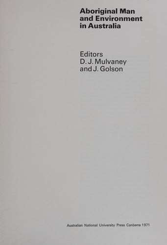 Aboriginal man and environment in Australia