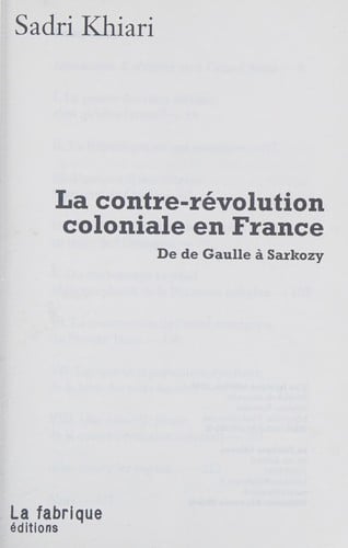 La contre-révolution coloniale en France