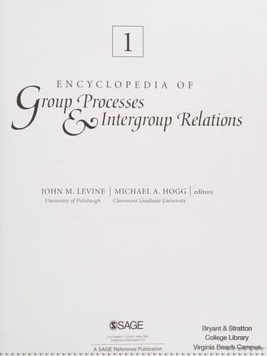 Encyclopedia of group processes & intergroup relations