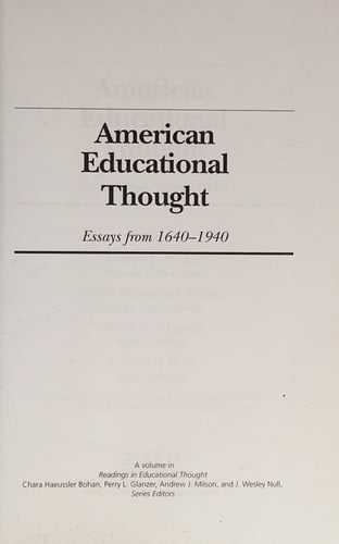 American educational thought