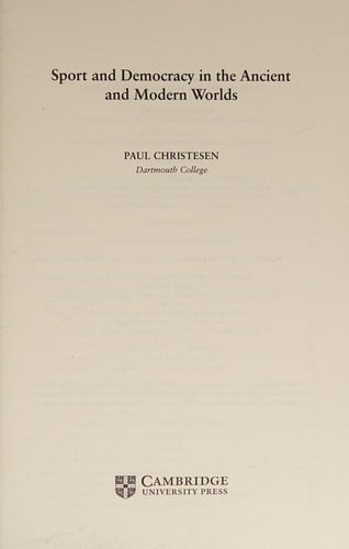 Sport and democracy in the ancient and modern worlds