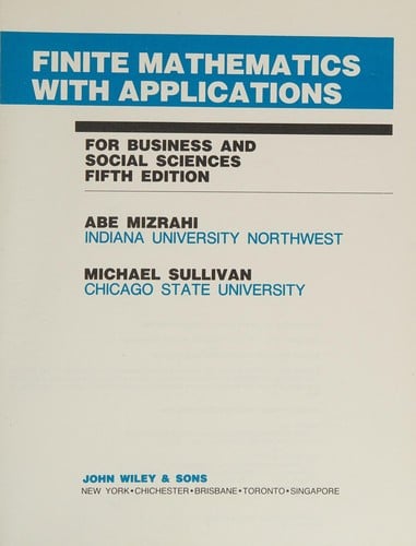 Finite mathematics with applications