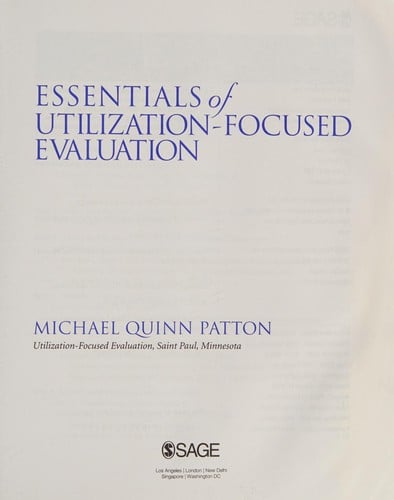 Essentials of utilization-focused evaluation