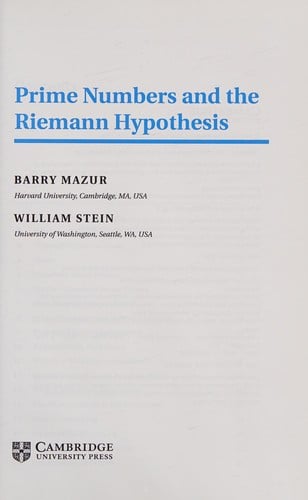 Prime numbers and the Riemann hypothesis