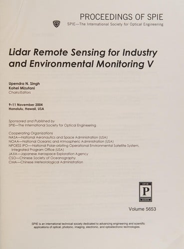 Lidar remote sensing for industry and environmental monitoring V