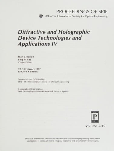 Diffractive and holographic device technologies and applications  IV