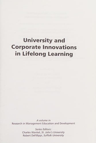 University and corporate innovations in lifelong learning