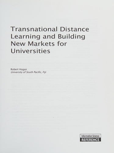 Transnational distance learning and building new markets for universities