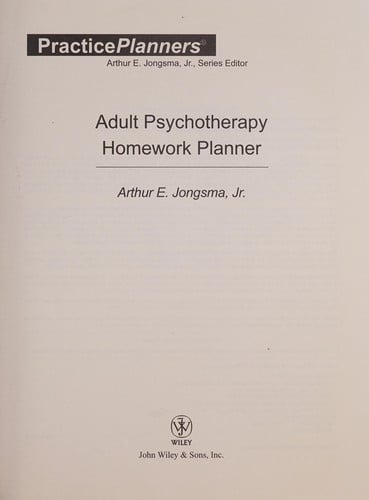 Adult psychotherapy homework planner