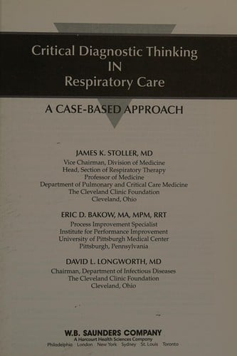 Critical diagnostic thinking in respiratory care