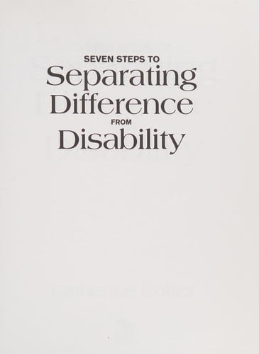 Seven steps to separating difference from disability