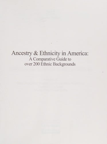 Ancestry & ethnicity in America