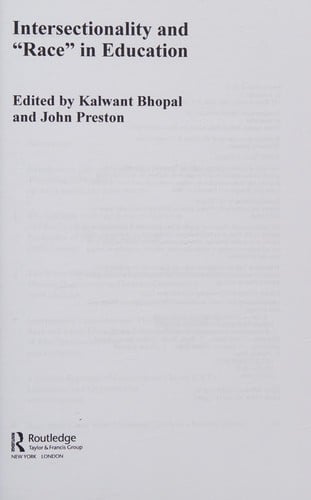 Intersectionality and ''race'' in education