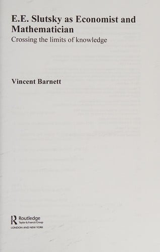 E.E. Slutsky as economist and mathematician