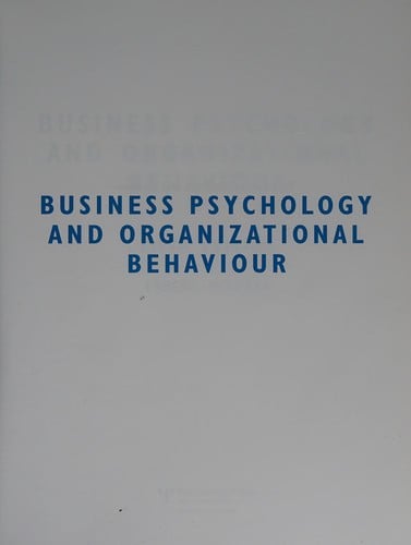 Business psychology and organizational behaviour