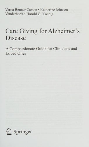 Care giving for Alzheimer's disease