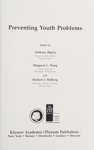 Preventing youth problems