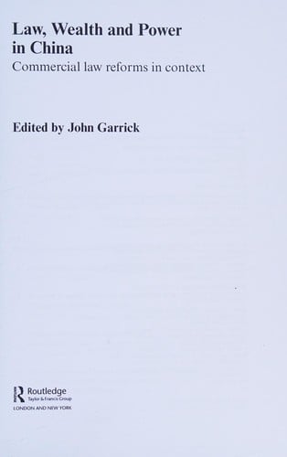 Law, wealth and power in China