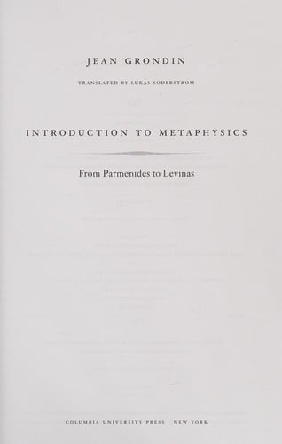 Introduction to metaphysics