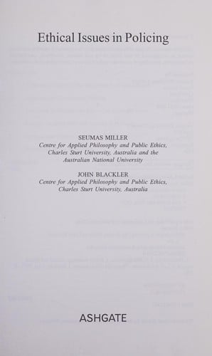 ETHICAL ISSUES IN POLICING