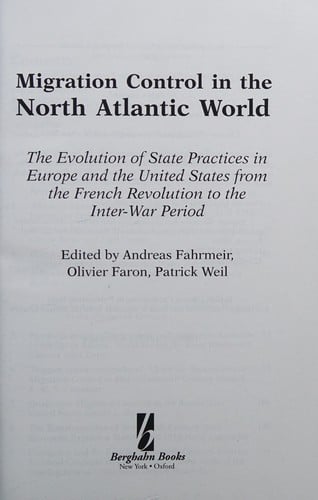 Migration control in the North Atlantic world