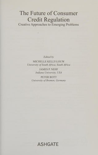 The future of consumer credit regulation