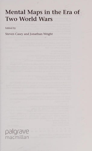 Mental maps in the era of two world wars