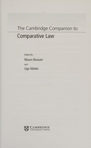The Cambridge companion to comparative law