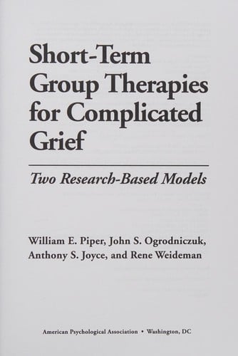 Short-term group therapies for complicated grief