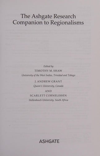 The Ashgate research companion to regionalisms