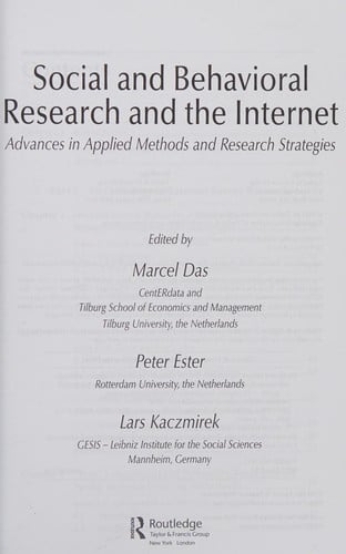 Social and behavioral research and the internet