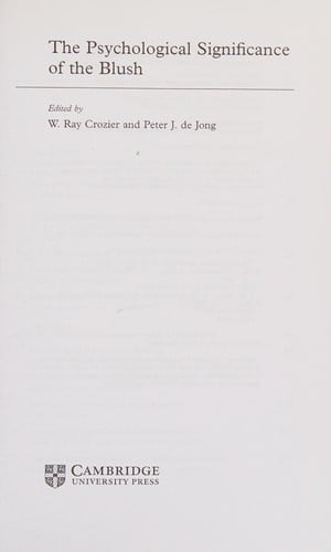 The psychological significance of the blush