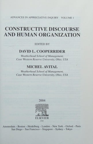 Constructive discourse and human organization