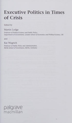 Executive politics in times of crisis