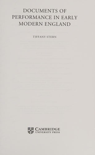 Documents of performance in early modern England