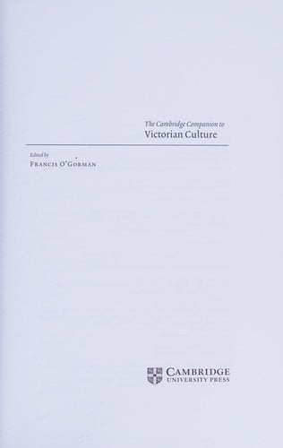 The Cambridge companion to Victorian culture
